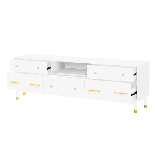 U-Can TV Stand white storage console with drawers for 75 inch TV by VIP Digital Presence on Tampa Home & Garden Store