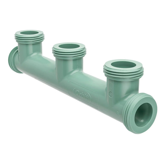 3 Port Manifold with Swivel Unions and O Rings, Orbit Irrigation green PVC sprinkler manifold on Tampa Home & Garden Store