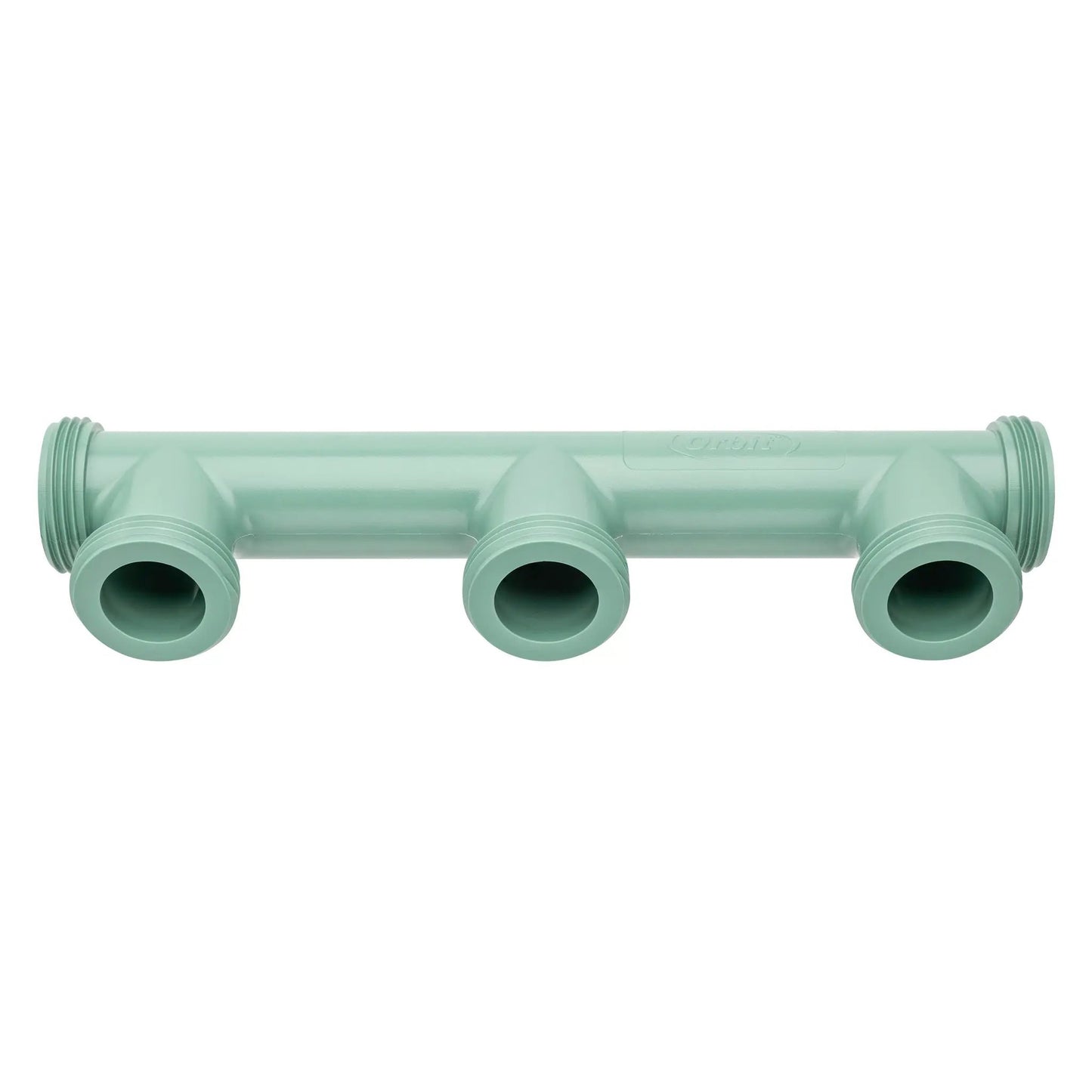 Orbit Irrigation 3-Port Manifold with swivel unions and O rings, green PVC sprinkler manifold on Tampa Home & Garden Store