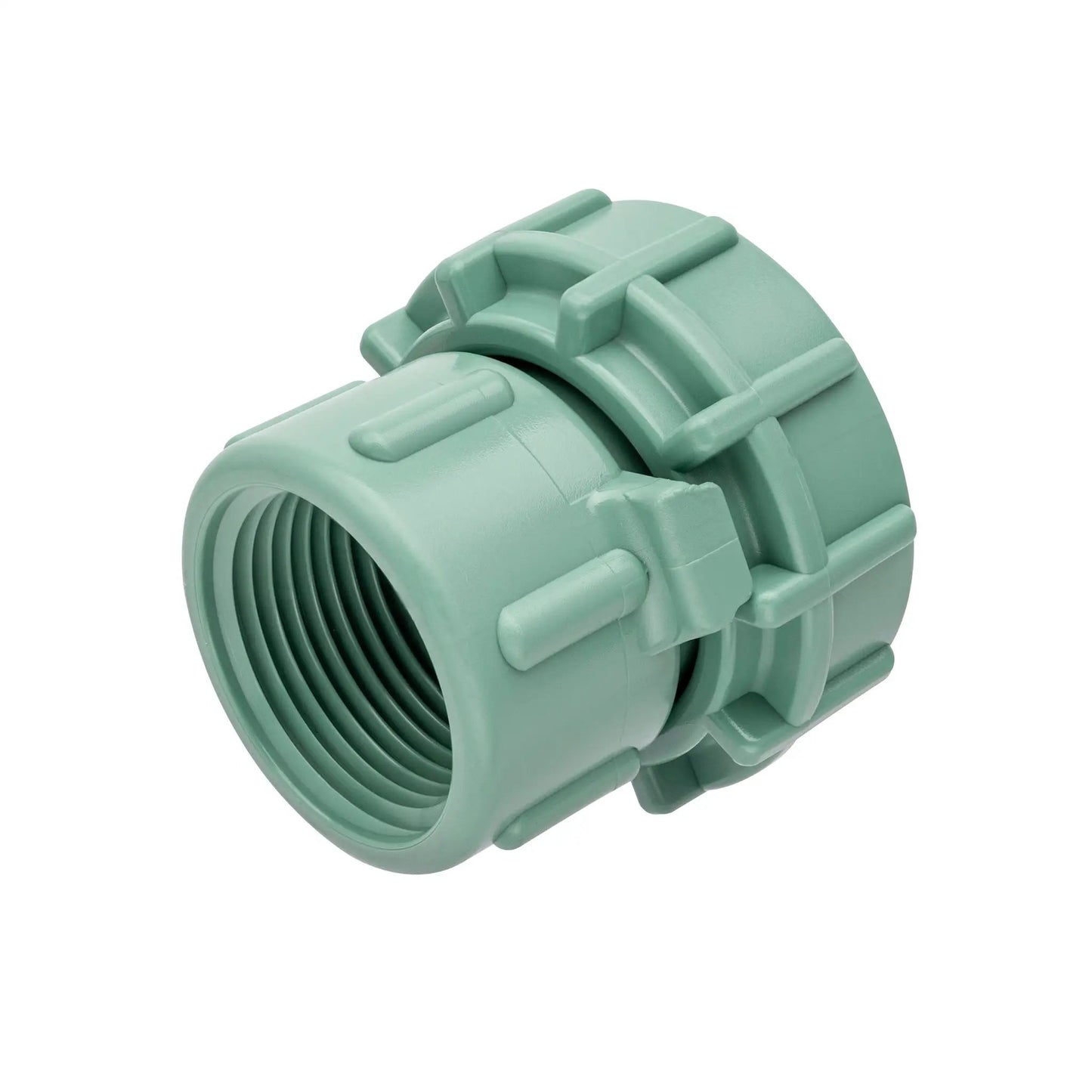 1 inch FPT swivel adapter in green plastic for valve systems on Tampa Home & Garden Store