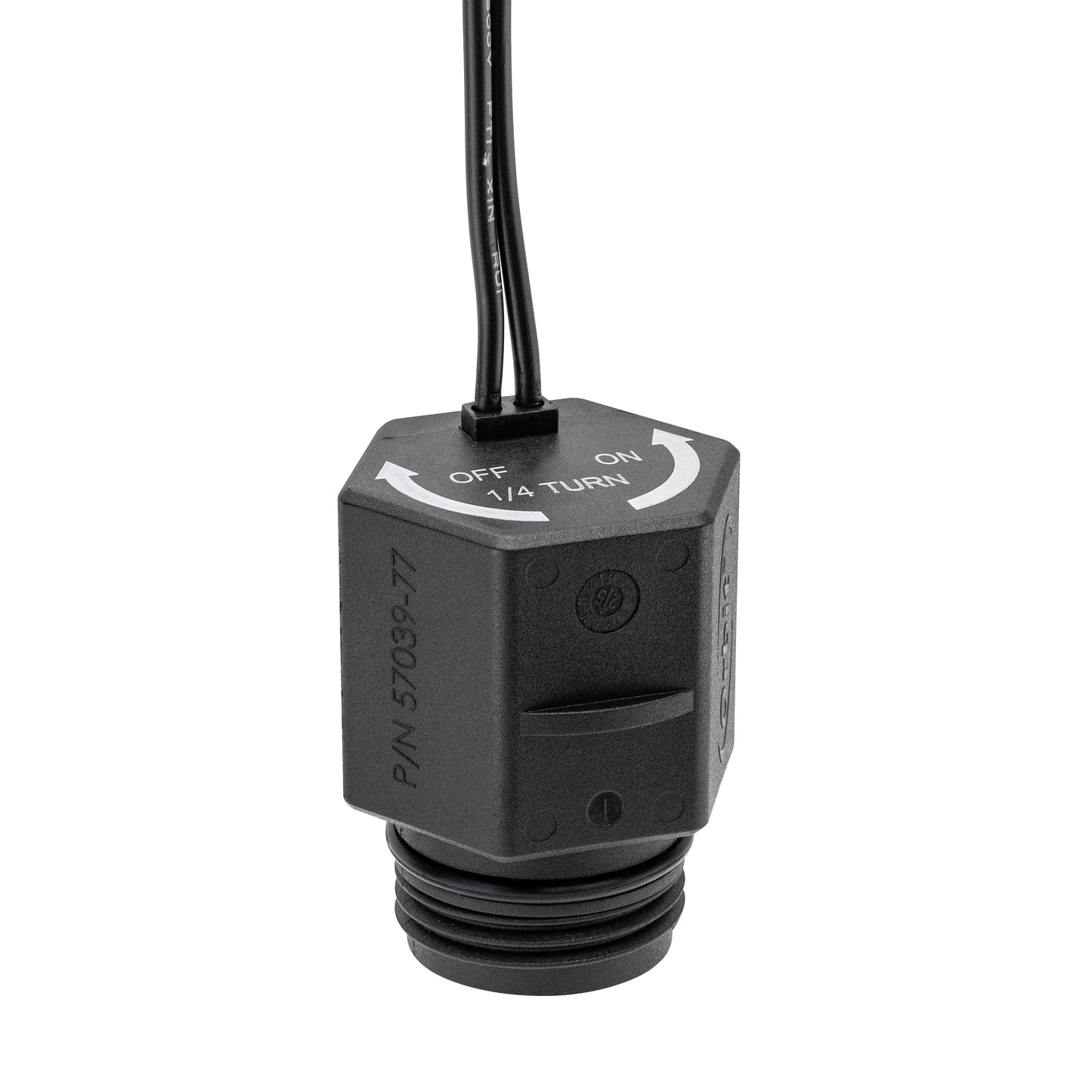 Orbit 24V solenoid for L-Series valves, black rectangular actuator with two wires on Tampa Home & Garden Store