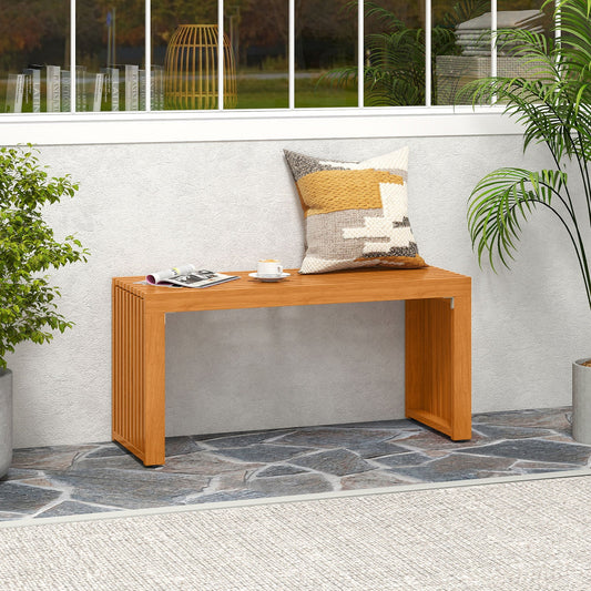36 Inch Patio Bench All-Slat Acacia Wood Loveseat - Tampa Home & Garden Store