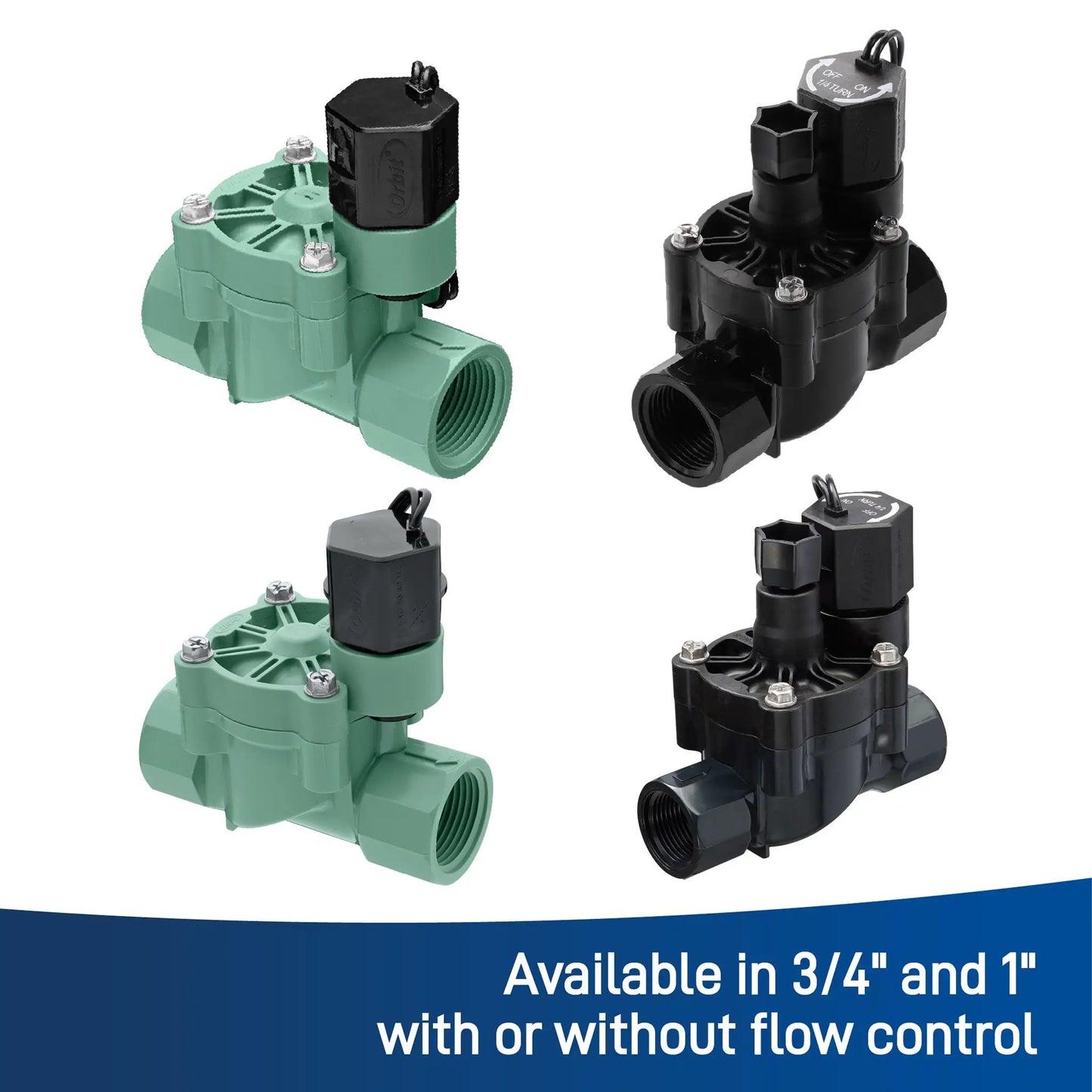 L Series Automatic Inline Sprinkler Valves by Orbit Irrigation, set of 4 green and black units on Tampa Home & Garden Store