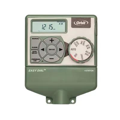 Orbit 4-Station Indoor Easy Dial Controller sprinkler timer, green body with large dial on Tampa Home & Garden Store