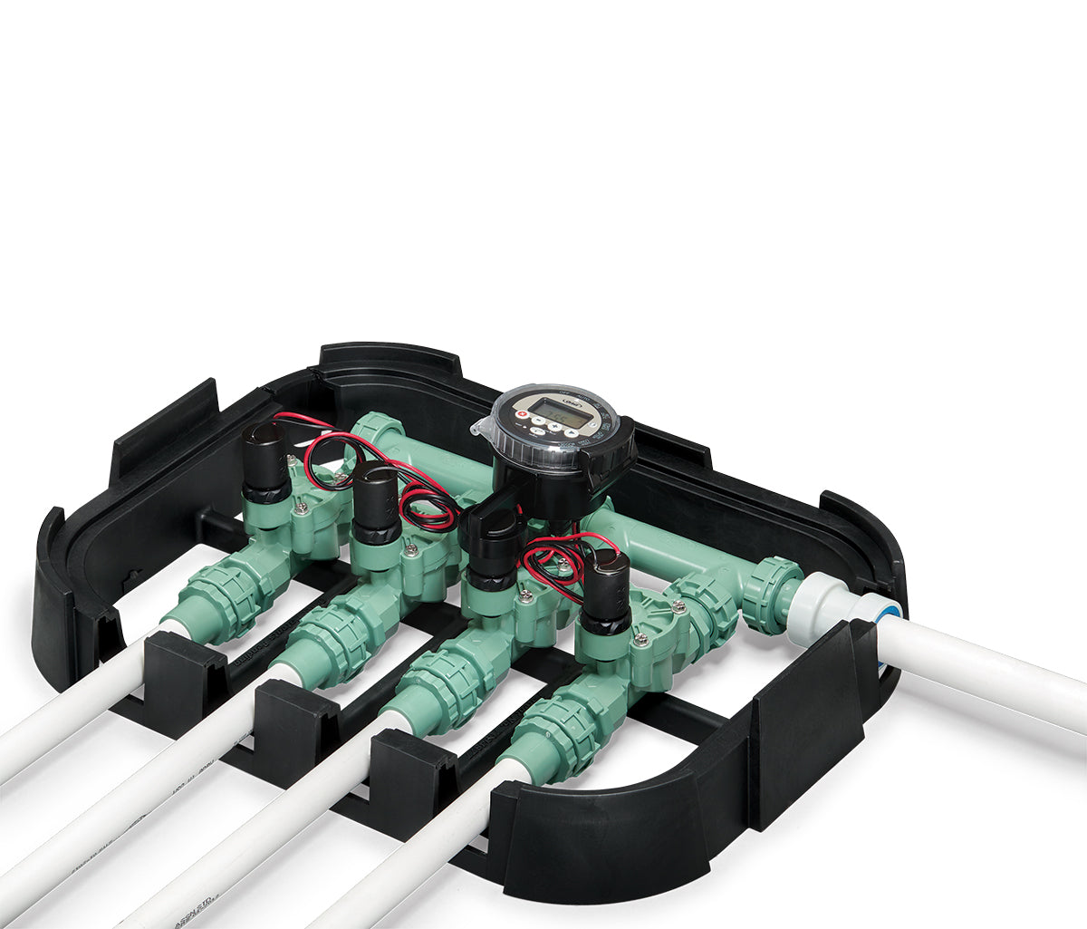 Battery-Powered Sprinkler Controller for irrigation with four valve manifolds and Orbit Irrigation on Tampa Home & Garden Store