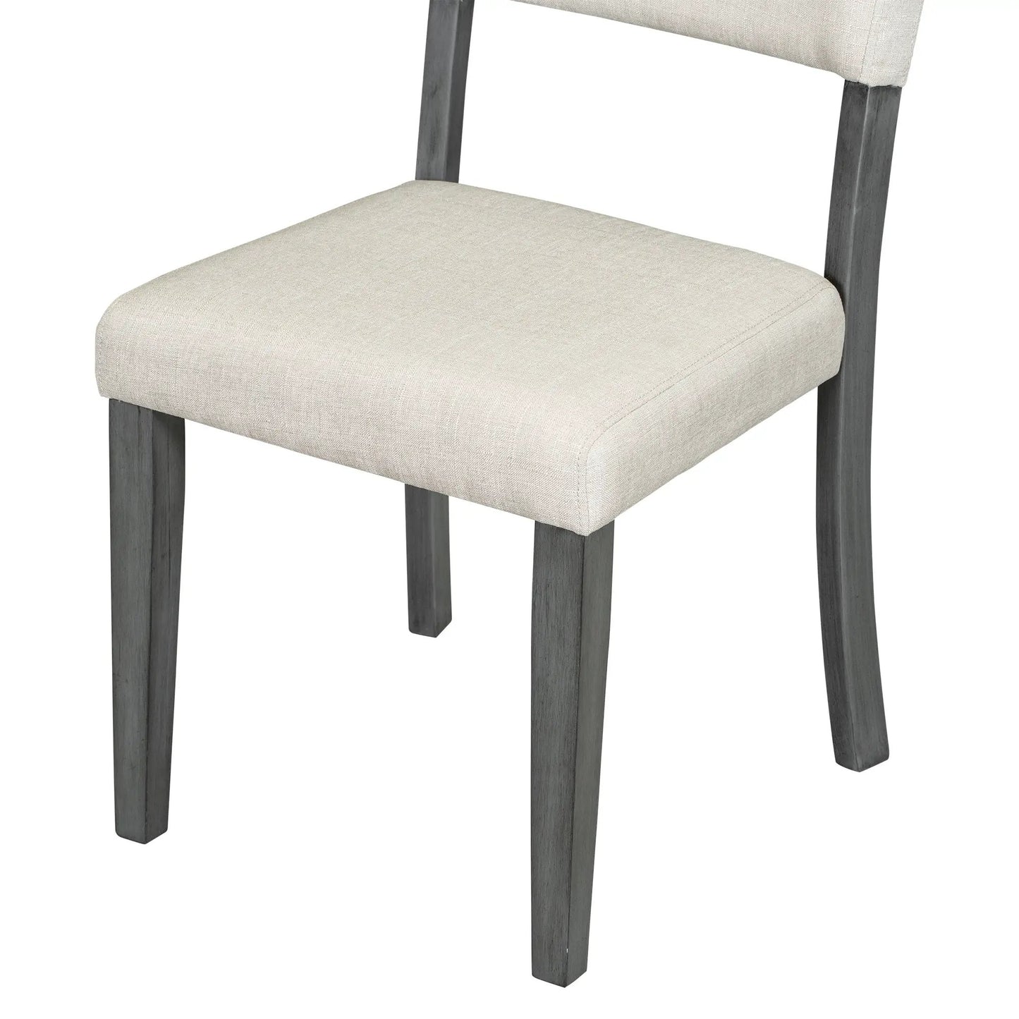 Retro Round Dining Table Set Cushioned Chairs