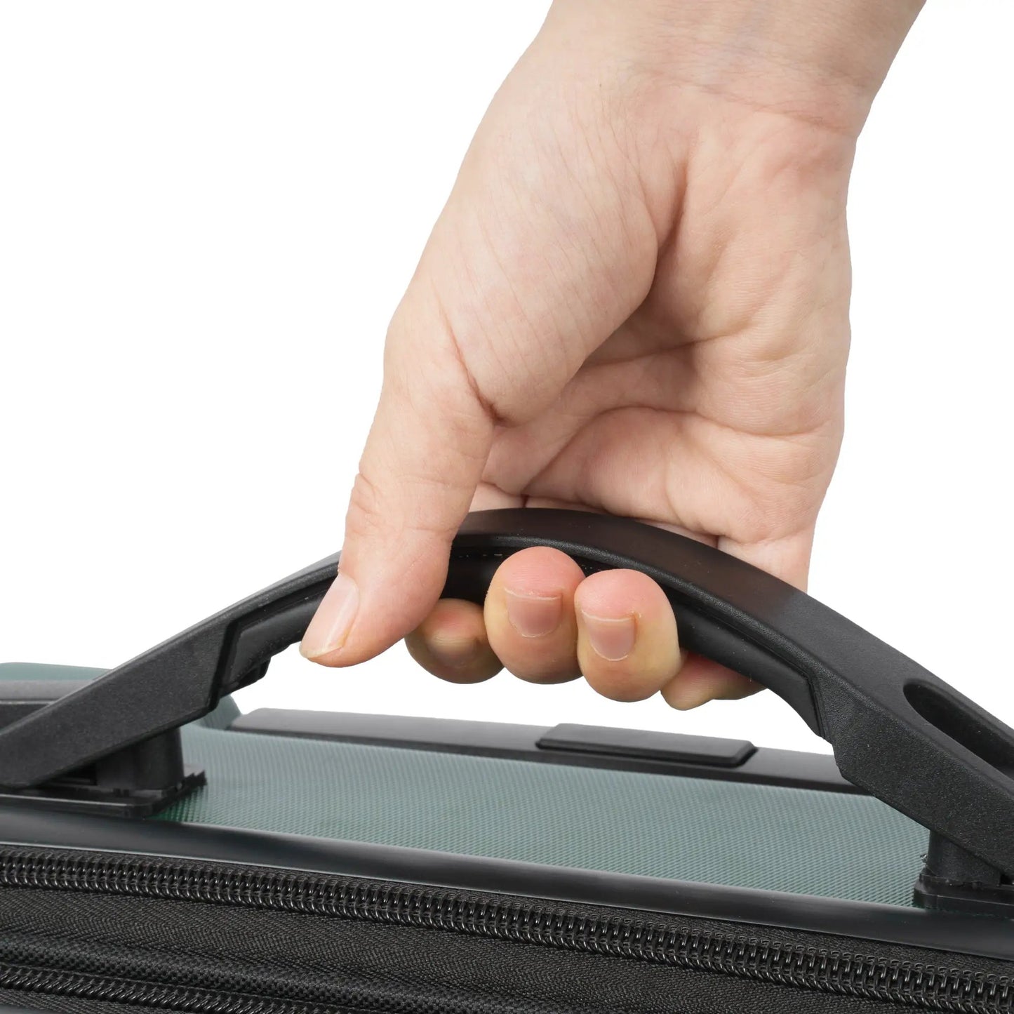 Hardshell spinner luggage 24 inch in black with top carry handle and visible zipper track on Tampa Home & Garden Store