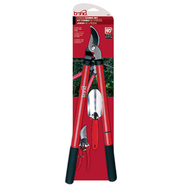 3-piece garden tool set with loppers and pruners, red-handled tools by Orbit Irrigation on Tampa Home & Garden Store