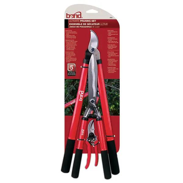 Bond Ultimate Pruning 3-Piece Garden Tool Set with red-handled pruning shears on Tampa Home & Garden Store