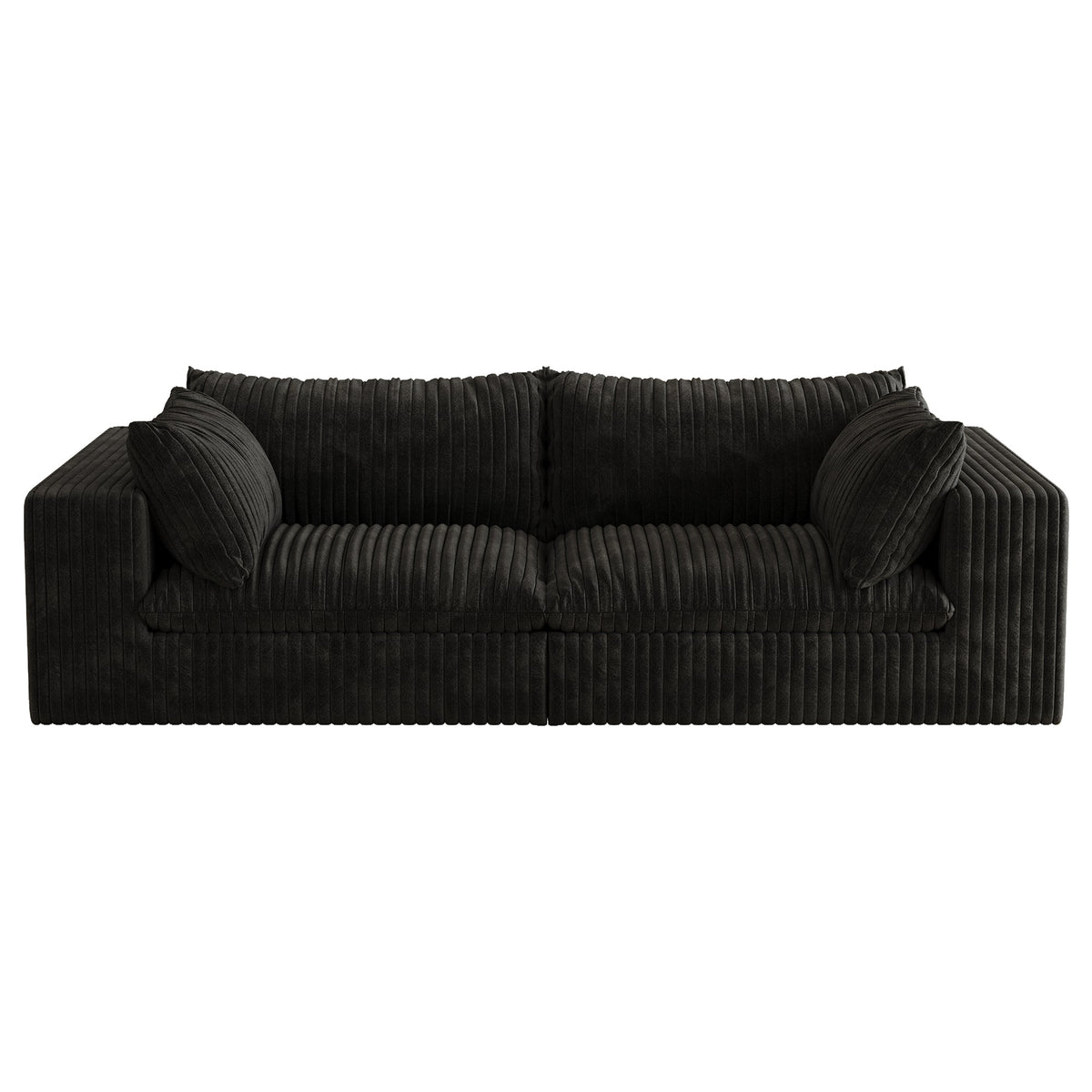 Y137 Modular Black Sofa With a Feather Fill
