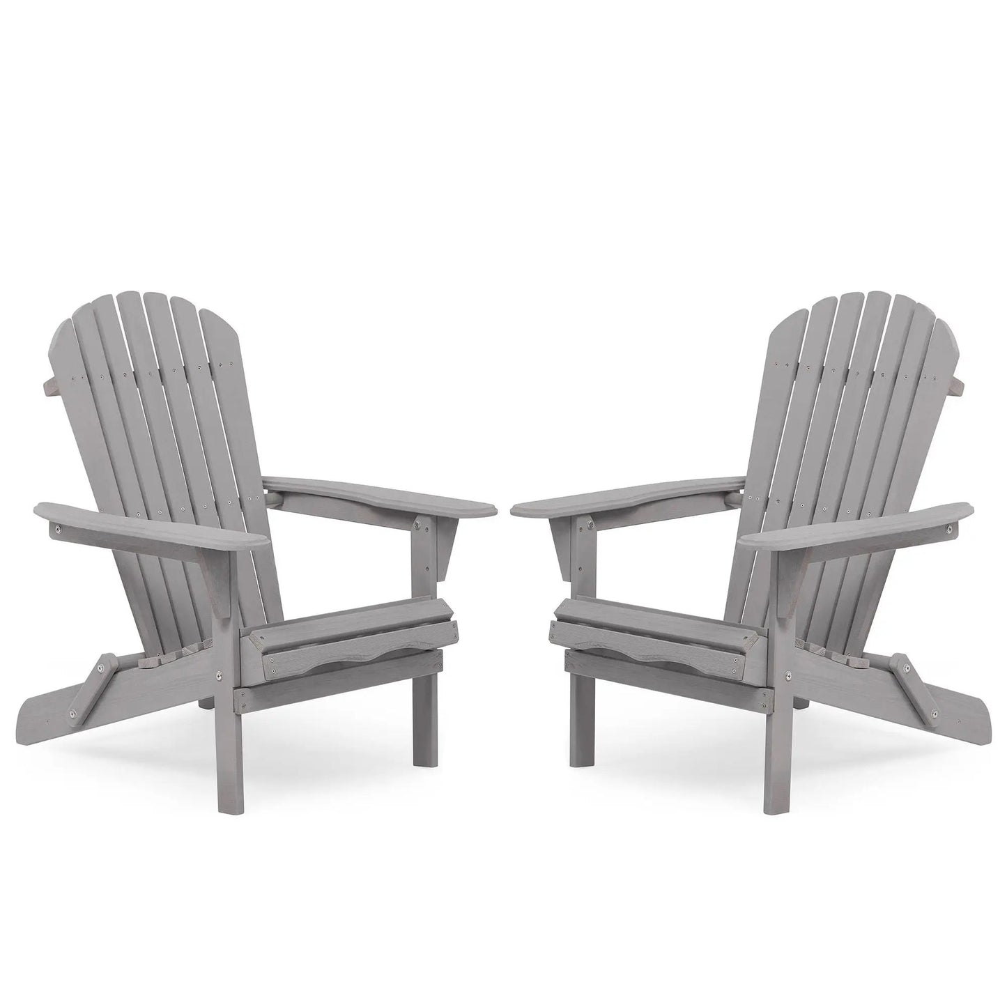 Folding Adirondack Chair Set of 2 in gray cedar wood finish Unique Piece Furniture on Tampa Home & Garden Store
