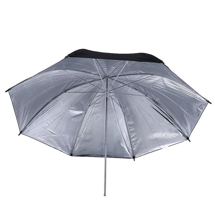 Portable Studio Video Flash Light Grained Umbrella Reflective Reflector Black Sliver Photo Photography Umbrellas - Tampa Home & Garden Store