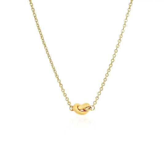 14k yellow gold knot pendant necklace by Bids with polished chain on Tampa Home & Garden Store
