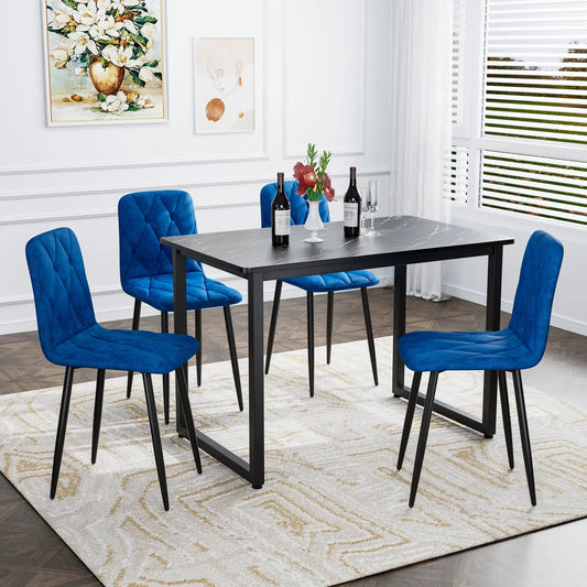 Blue velvet tufted dining chairs set of 4 by VIP Digital Presence on Tampa Home & Garden Store
