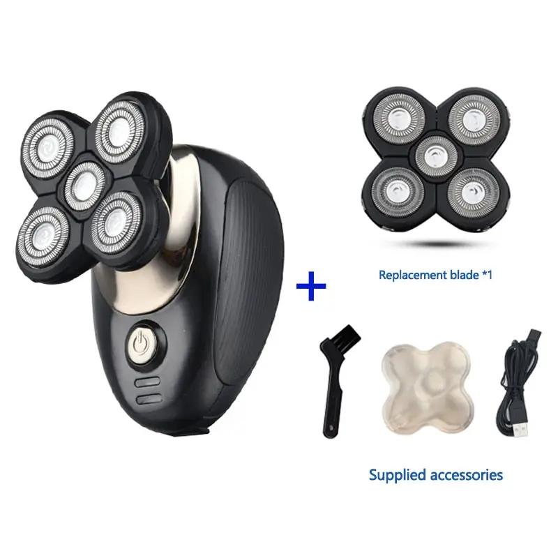 Multifunctional grooming kit shaver with 4-head rotary blades, replacement blade and USB cable on Tampa Home & Garden Store