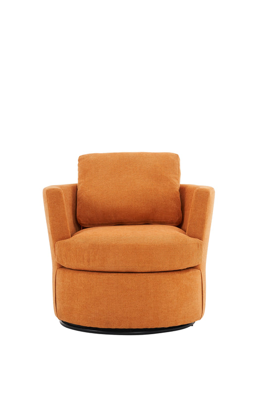 Rotating bucket chair comfortable circular sofa chair in living room, 360 degree rotating bucket club chair (Yellow)