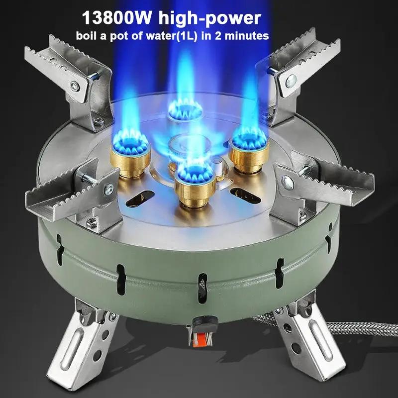 Réchauds d'extérieur à allumage électronique Haute puissance Portable Pliable Puissance de feu réglable Four Cuisinière à gaz Camping Randonnée