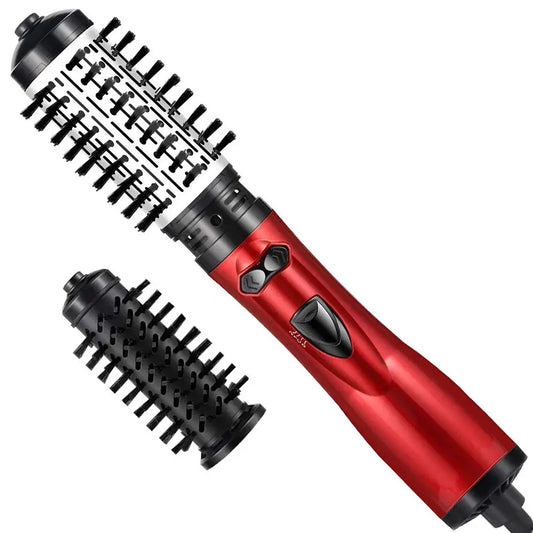 Red Ionic rotating hot air brush with 2 brush heads on Tampa Home & Garden Store