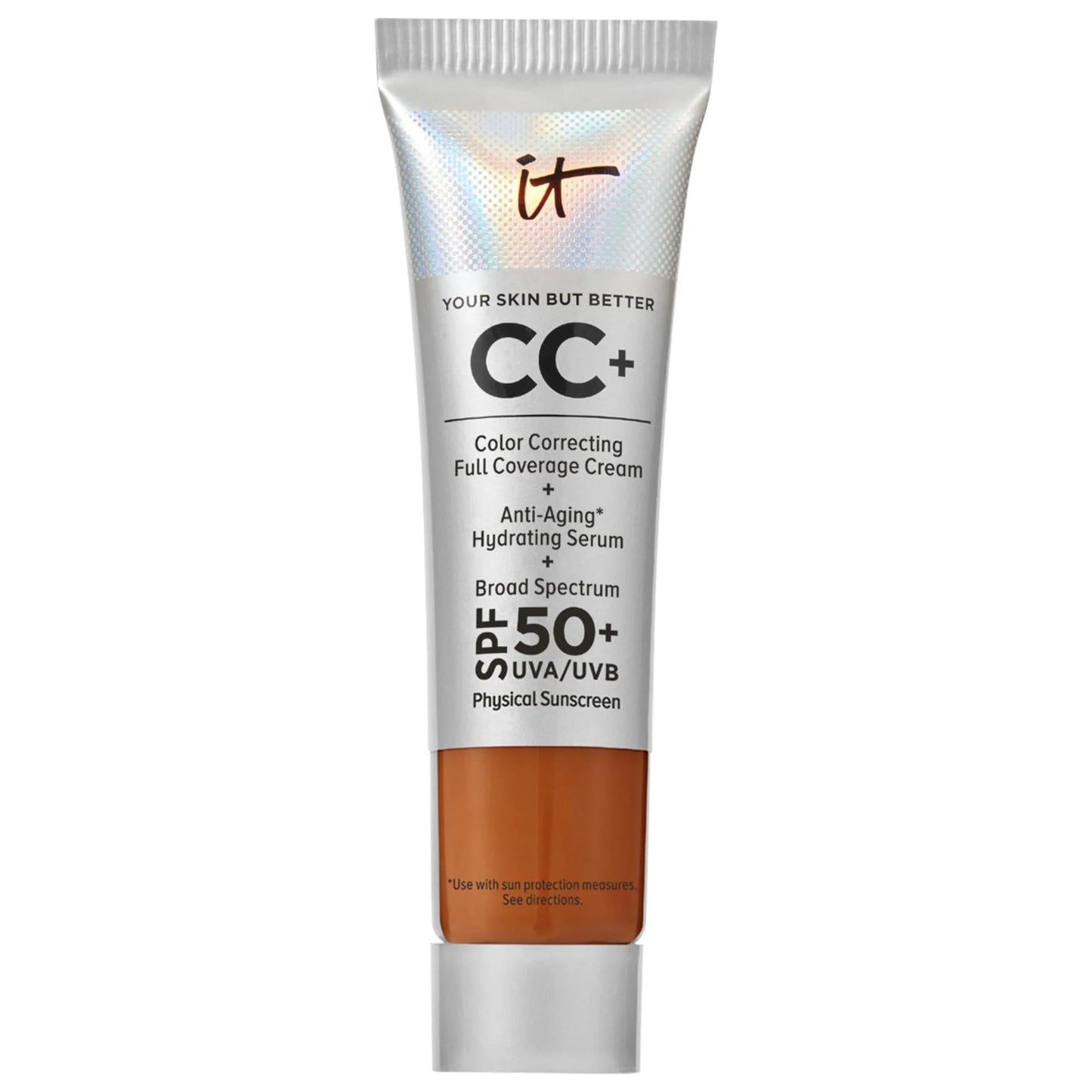 IT Cosmetics CC+ Cream Foundation SPF 50+ tube with orange cap full coverage color correcting on Tampa Home & Garden Store