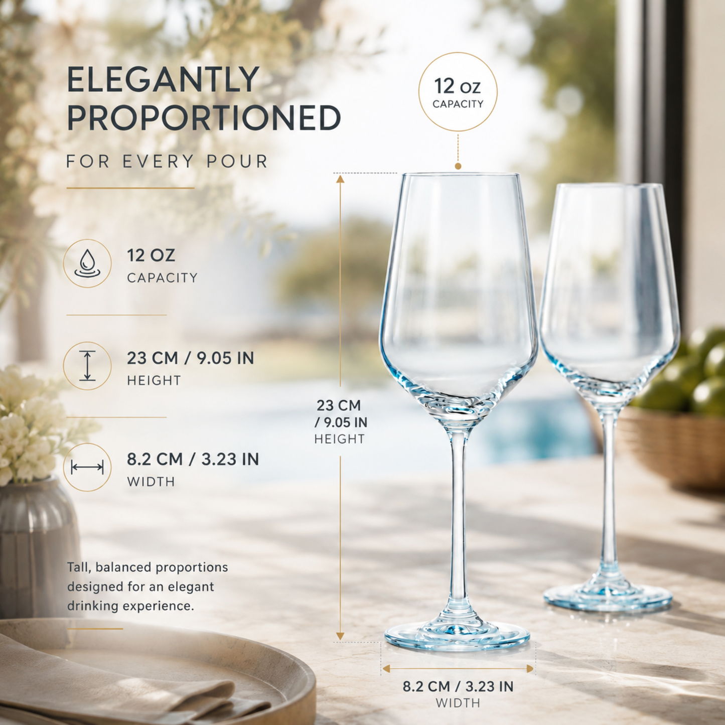 a Set Of Monet Blue Stemmed Wine Glasses