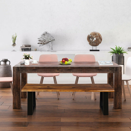 Banco de patio/comedor de madera maciza de acacia
