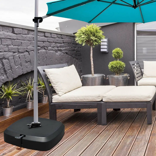 Patio Cantilever Offset Umbrella Base with Wheels in black by DirectDeals on Tampa Home & Garden Store