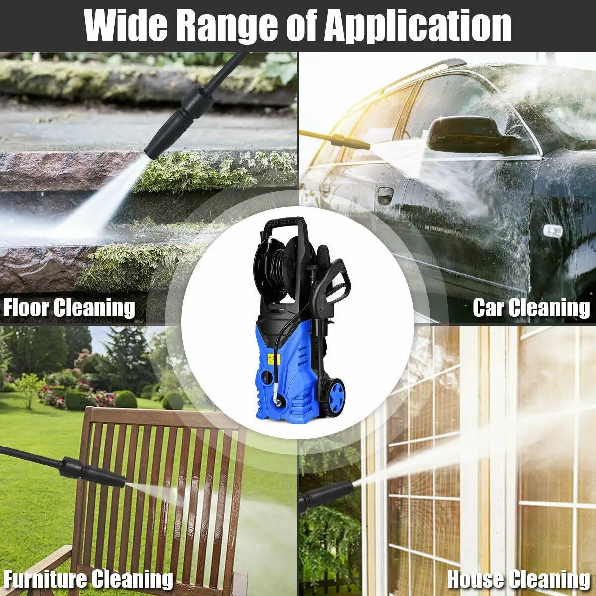 DirectDeals Electric Pressure Washer 1800W 2030 PSI with Hose Reel blue on Tampa Home & Garden Store