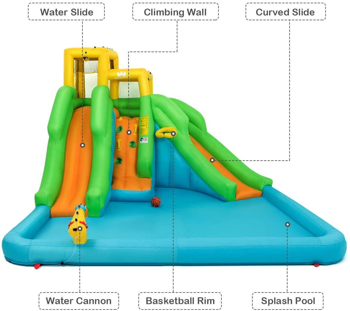 Water Park Bounce House DirectDeals, climbing wall inflatable with water slides and splash pool on Tampa Home & Garden Store
