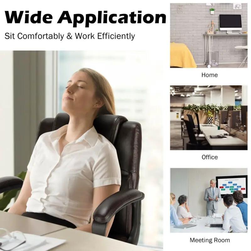 Adjustable Leather Executive Office Chair Computer Desk Chair with Armrest - Tampa Home & Garden Store