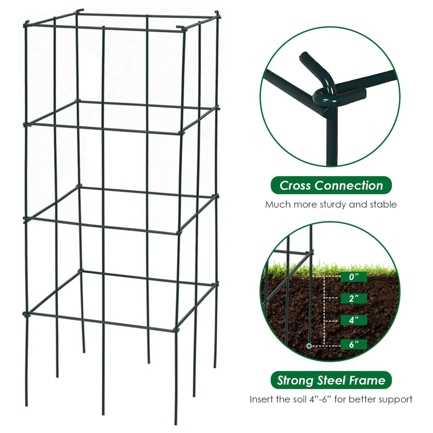 4-pack garden trellises for climbing plants, black steel frame DirectDeals on Tampa Home & Garden Store