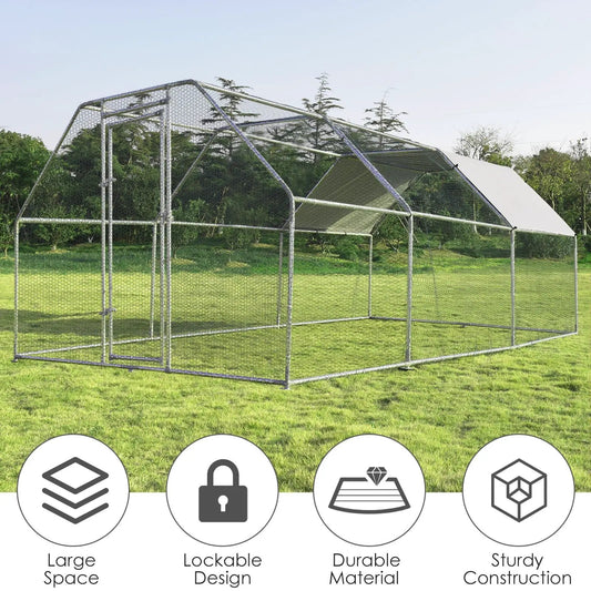 9.5 x 19 ft large walk-in chicken coop DirectDeals with galvanized steel frame on Tampa Home & Garden Store