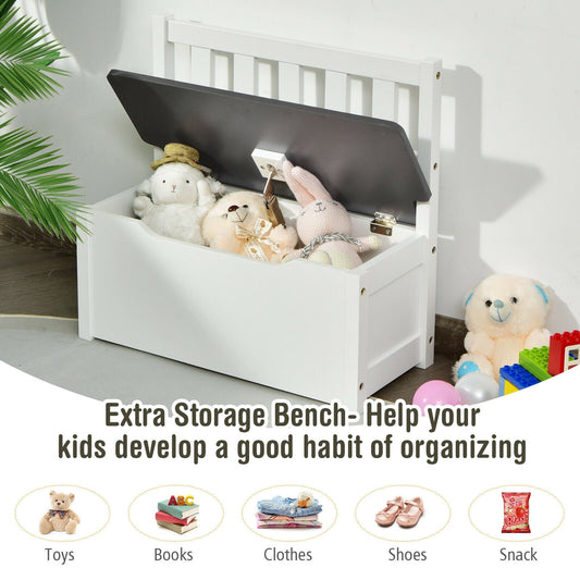 4 Pieces Kids Wooden Activity Table and Chairs Set with Storage Bench and Study Desk - Tampa Home & Garden Store