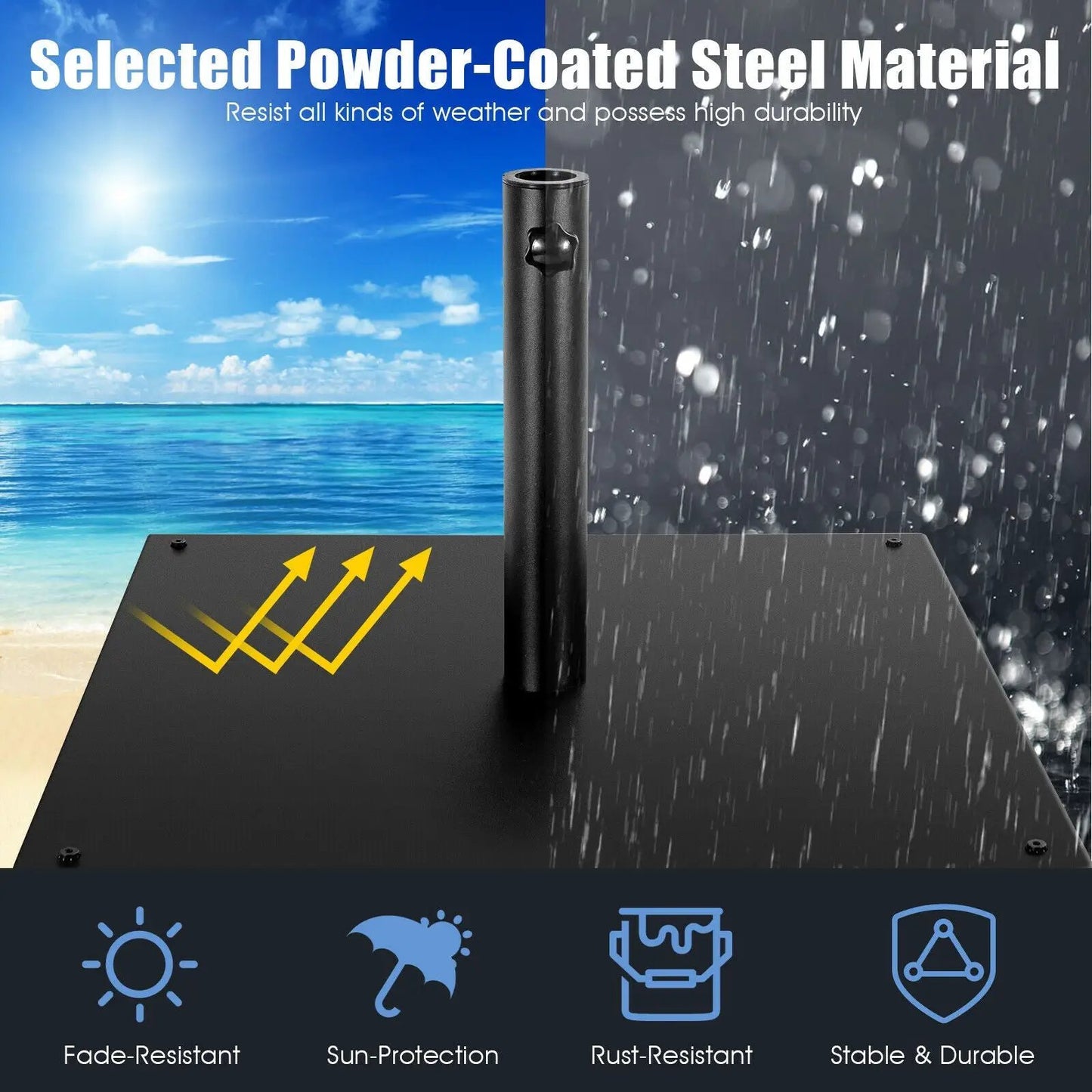 42 LBS Weighted 25 Inch Square Patio Umbrella Base - Tampa Home & Garden Store