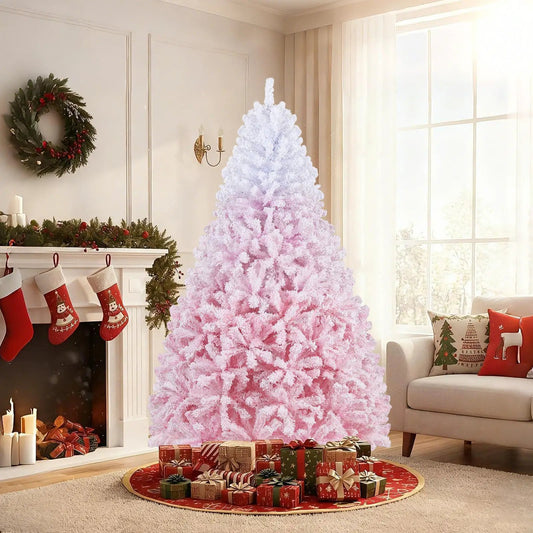 Pink artificial Christmas Tree with warm LED lights and 8 modes by DirectDeals on Tampa Home & Garden Store