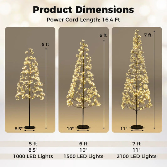 5-7 ft lighted alpine cedar tree with weighted base, warm white LEDs by DirectDeals on Tampa Home & Garden Store