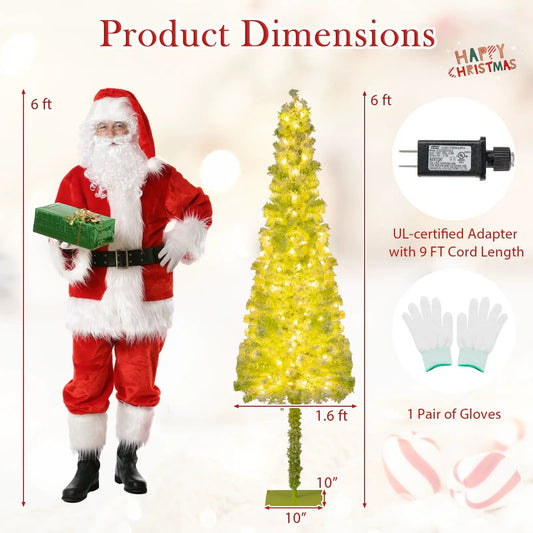 Whimsical Christmas Tree with Bendable Top, 6 ft tall, yellow LED lights DirectDeals on Tampa Home & Garden Store