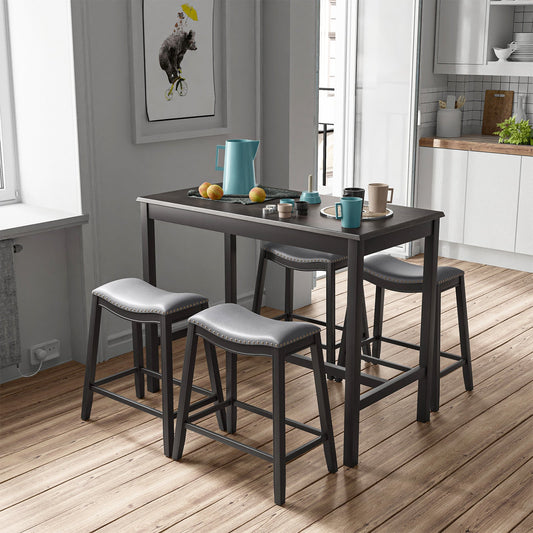 Juego de comedor de 5 piezas con 4 taburetes tapizados