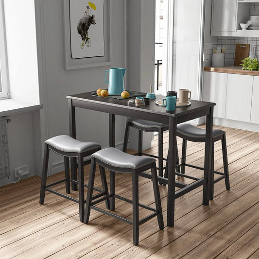 5-Piece Dining Set with 4 Upholstered Stools - Tampa Home & Garden Store