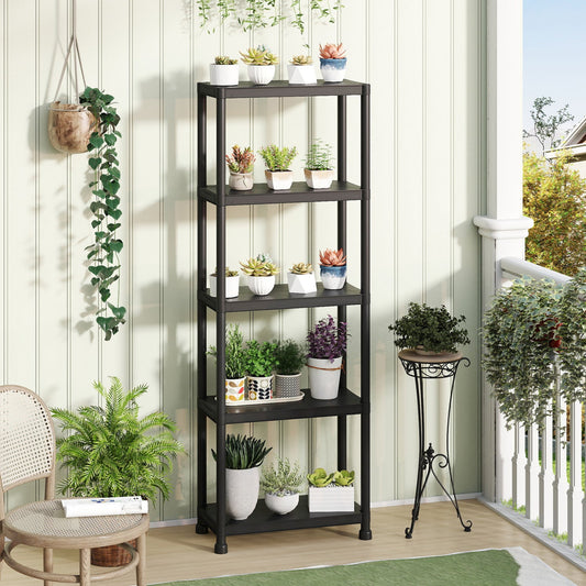 4-Tier Heavy-Duty Plastic Storage Shelves Freestanding Garage Shelving Unit - Tampa Home & Garden Store