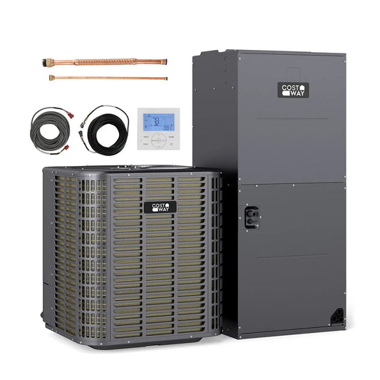 Costway 5 Ton 17 SEER2 central air conditioner heat pump system with outdoor unit and air handler on Tampa Home & Garden Store