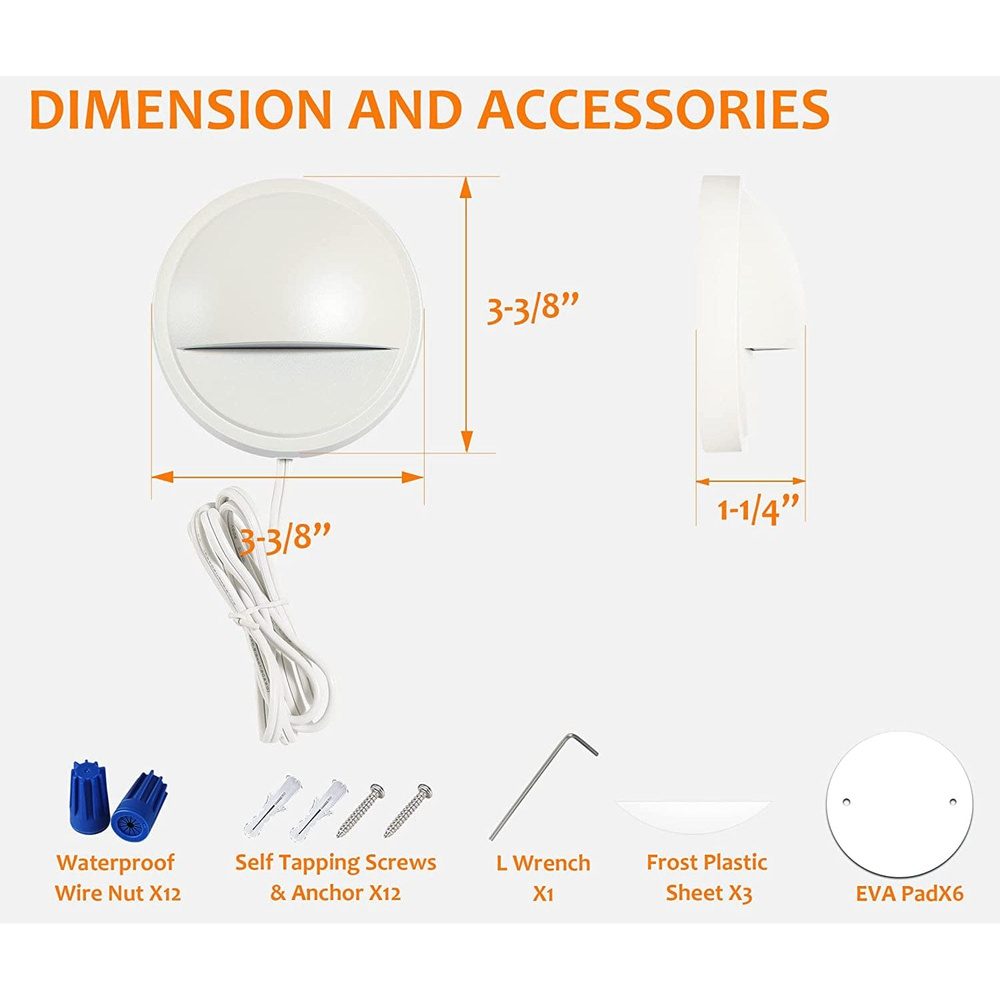 DLAC02 12-Pack 3CCT 3W Black Low Voltage LED Outdoor Half Moon Deck Lights Package, 12V-24V LED Step Patio Landscape Lights - Tampa soil911.com