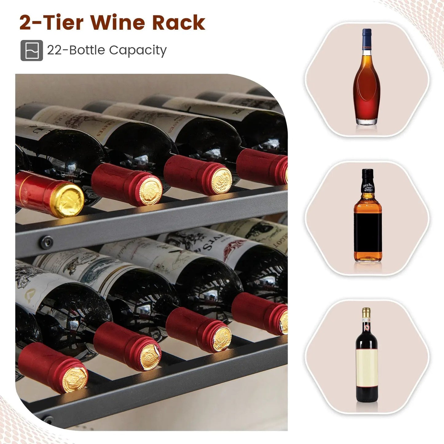 5-tier Wine Rack Table with Glasses Holder - Tampa Home & Garden Store