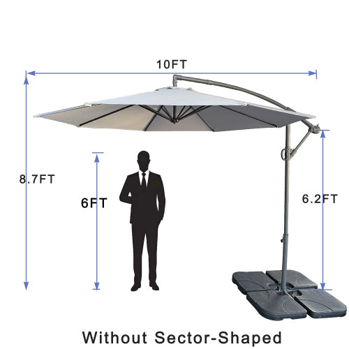 10ft offset patio umbrella HouseOfZazla beige canopy curved arm base sold separately on Tampa Home & Garden Store
