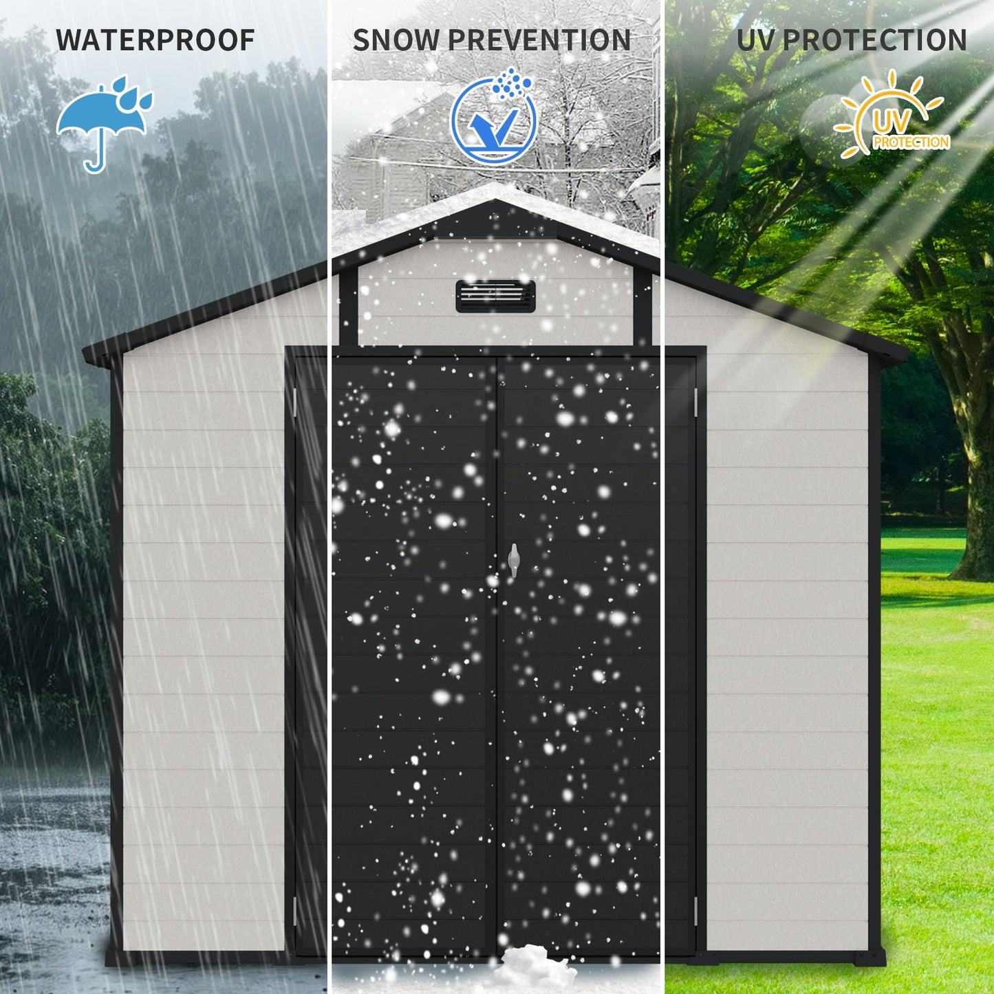 Sturdy 8x10 Ft Plastic Shed for Home and Garden