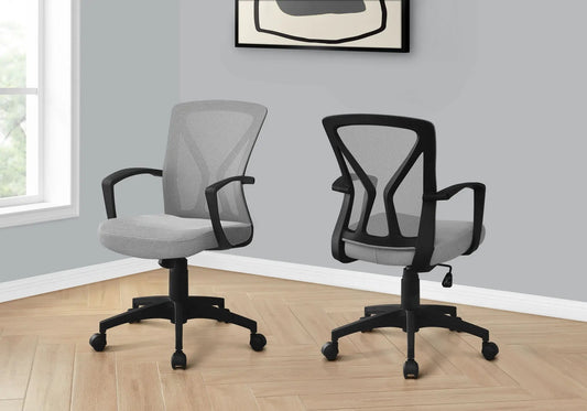 2 adjustable-height mesh swivel chairs with black arms and gray backs by Unique Piece Furniture on Tampa Home & Garden Store