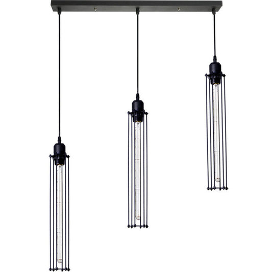 Retro Industrial Style Chandelier Creative Personalized Decoration Lamps Clothing Store Bar Restaurant Flute Three-end Ceiling Lamp - Tampa Home & Garden Store