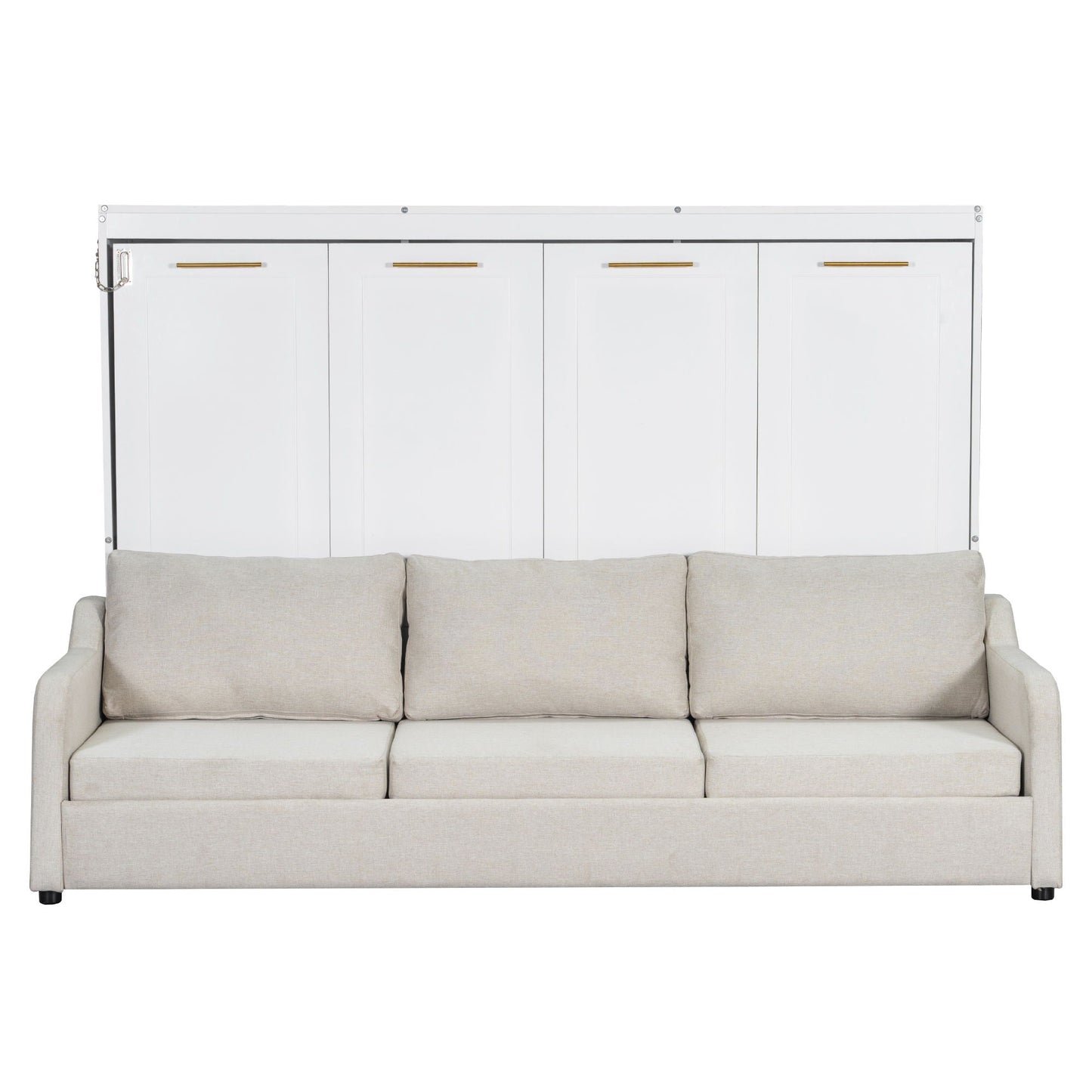 Murphy Cabinet Bed Folding Sofa With LED Light white 4-door storage Unique Piece Furniture on Tampa Home & Garden Store