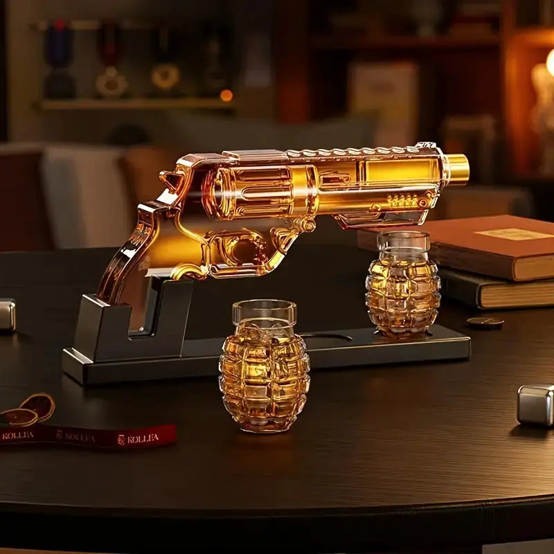 Magnum Revolver Whiskey Decanter Set - Tampa Home & Garden Store