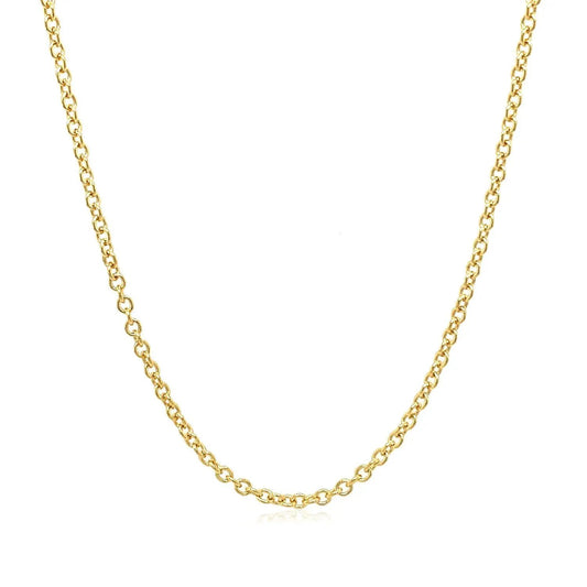 14k yellow gold round cable link chain necklace, 1.9mm, polished finish, Bids.com on Tampa Home & Garden Store