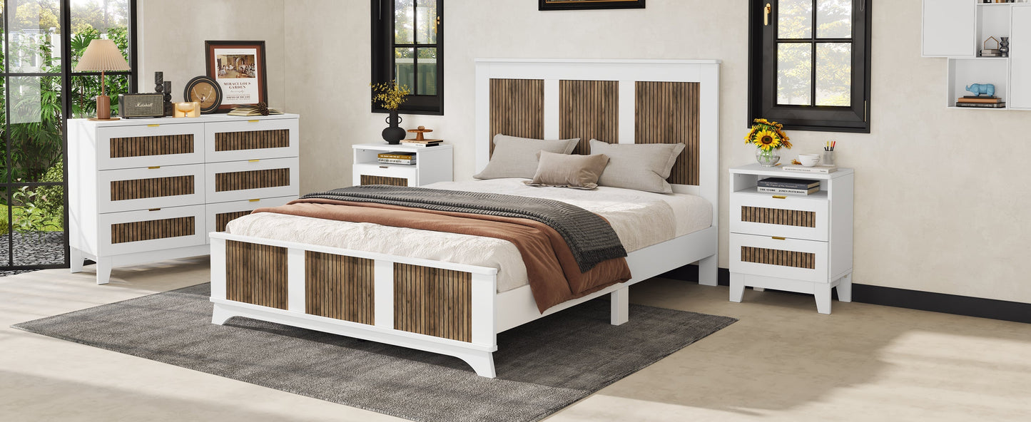 5-piece queen farmhouse bedroom set with storage bed white finish wood panels HouseOfZazla on Tampa Home & Garden Store